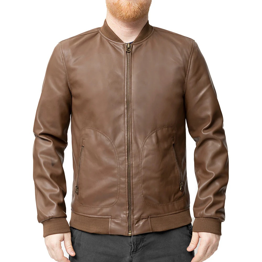 Image 5 of Gridline Men's Vegan Faux Leather Jacket