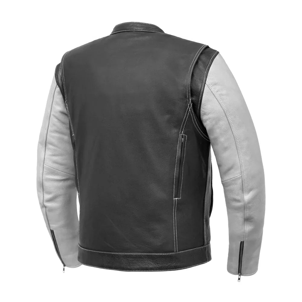 Image 5 of Statue Stride Men's Leather Motorcycle Jacket