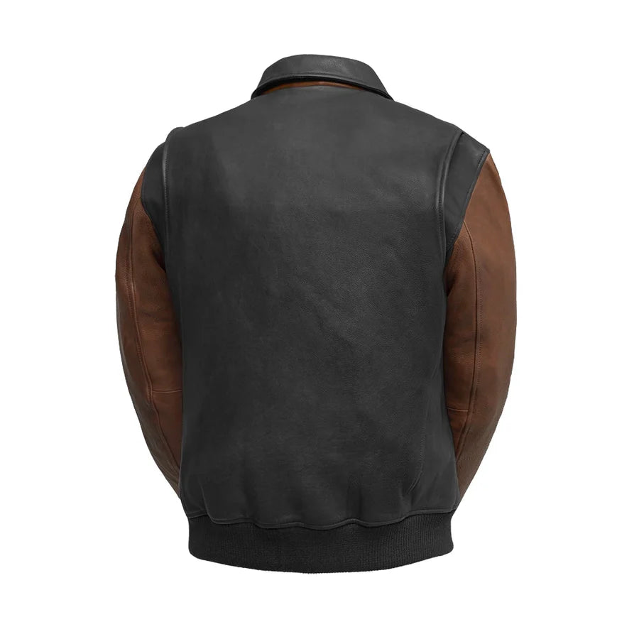 Image 5 of  Moto Bomber - Men's Genuine Leather Jacket