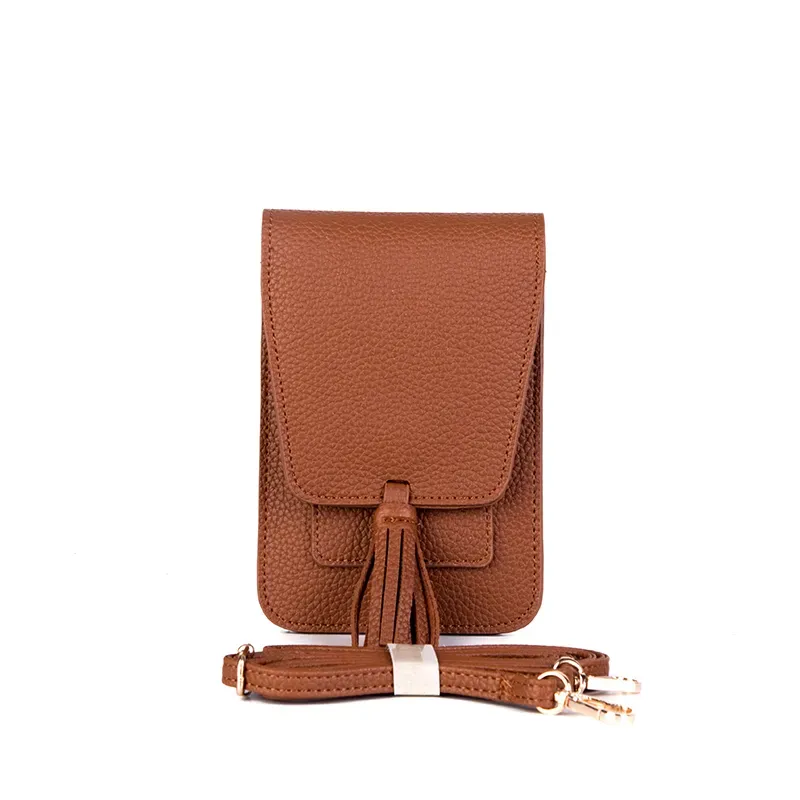 Image 5 of Faux Leather Crossbody Cell Phone Bag
