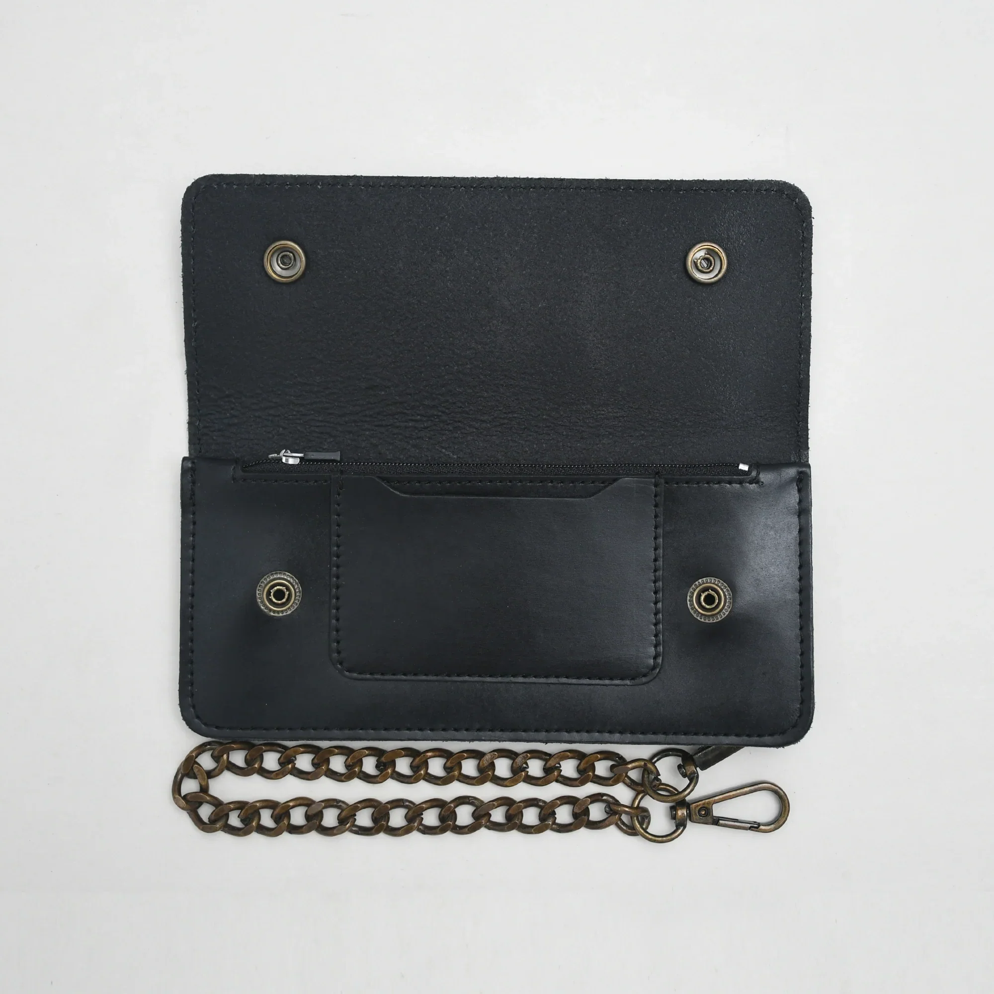 Image 5 of LARGE TRUCKER - Vegetable Tanned Leather Wallet Onyx Black