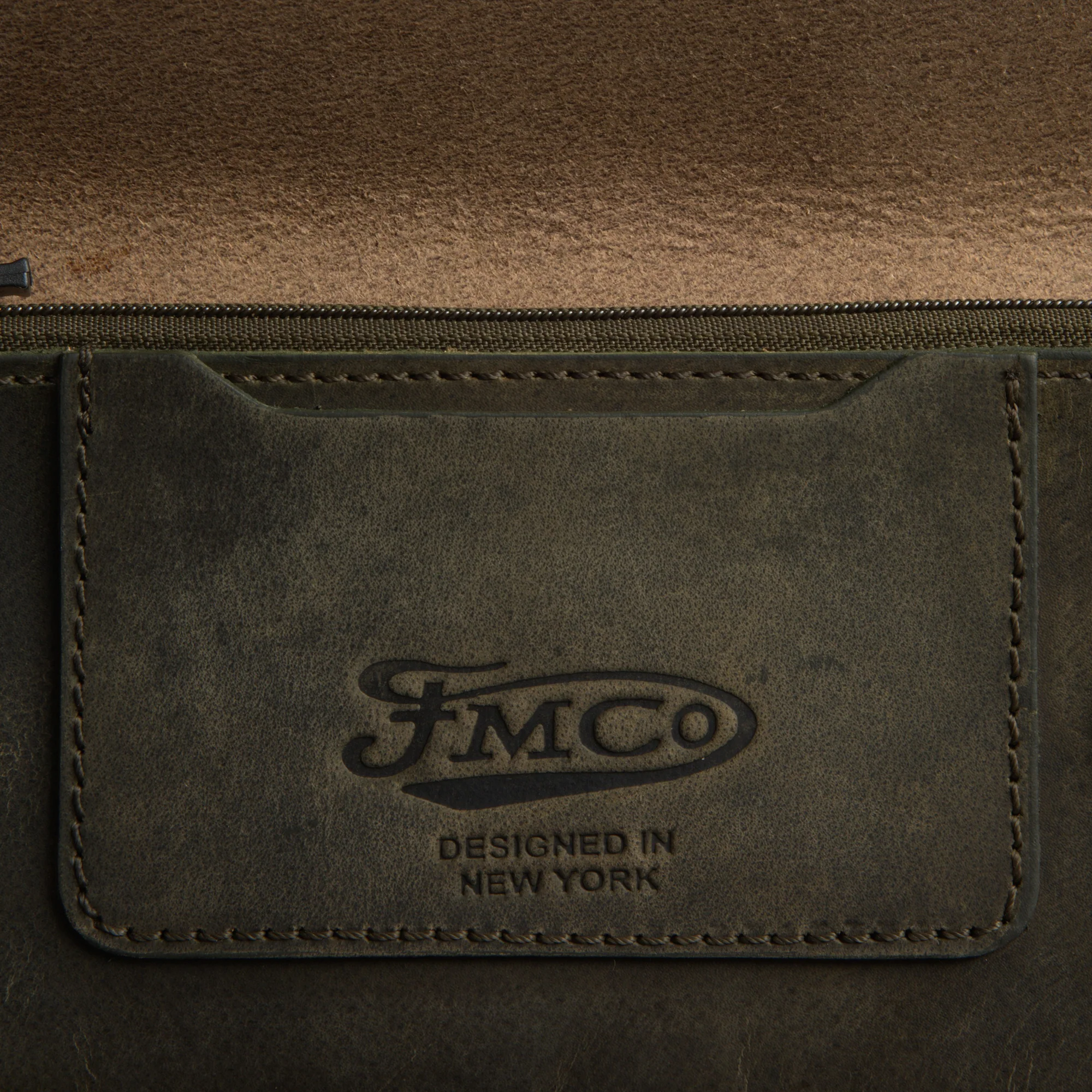 Image 4 of LARGE TRUCKER - Vegetable Tanned Leather Wallet Forest Green