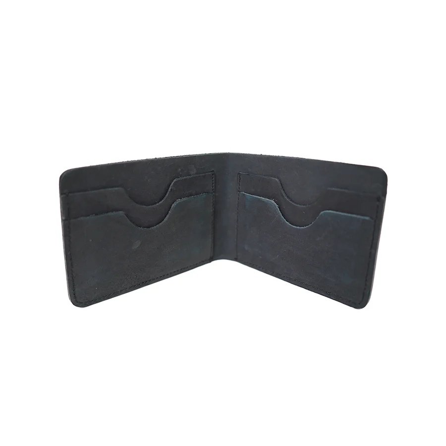 Image 4 of Bifold Wallet – Vegetable Tanned Leather Gunmetal Black